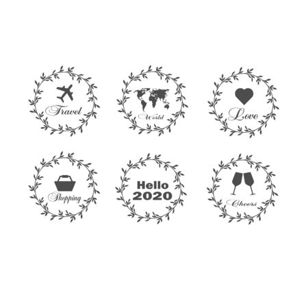 Big vector set collection Hightlight icon for social media. Gray flat design vector iconsのイラスト素材
