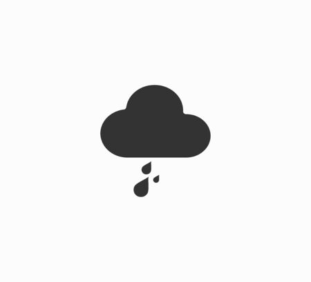 Weather forecast - flat vector icon of cloud and drops. Rainy, overcast weatherのイラスト素材