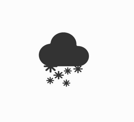 Design flat weather vector icons cloud and snow iholirovanny. Winter snow blizzard - weather forecast icon close-upのイラスト素材
