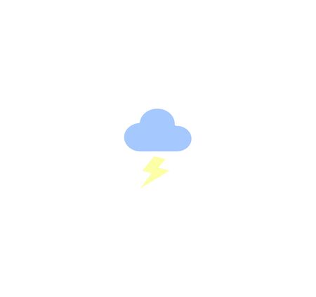 Flat design vector icons - weather forecast. Cloudy clouds with thunderstorm isolated.のイラスト素材