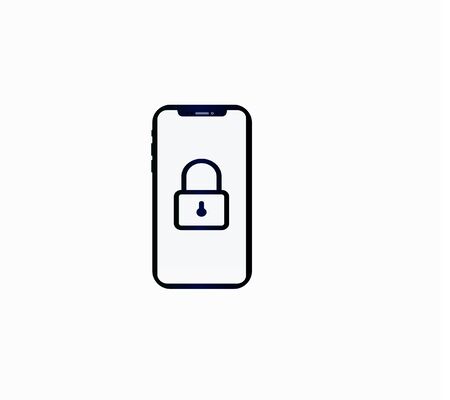 Web Icon Touchscreen Smartphone and Locked Lock Icon - Screen Lockのイラスト素材