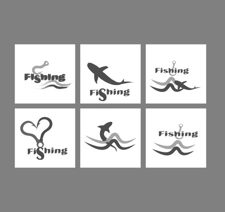 Fishing and tourism - vector collection of icons and . Flat design icon for companies and the website - fishing.のイラスト素材