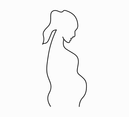 Vector icon - silhouette of a pregnant woman. Happy Mother's Dayのイラスト素材
