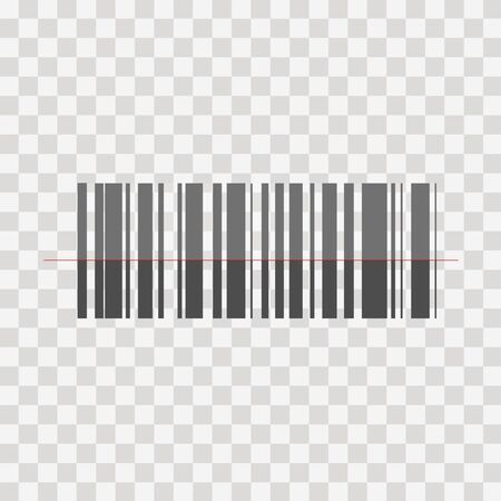 barcode, reading information through a mobile application from a smartphone or other gadget. Barcode symbol on transparent background - vector template.のイラスト素材