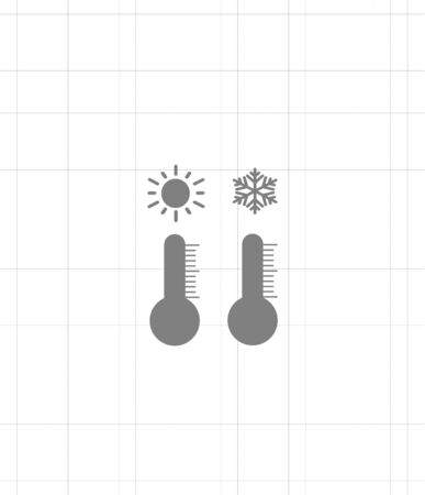 Cold temperature and warm temperature - vector set of flat gray weather forecast iconsのイラスト素材