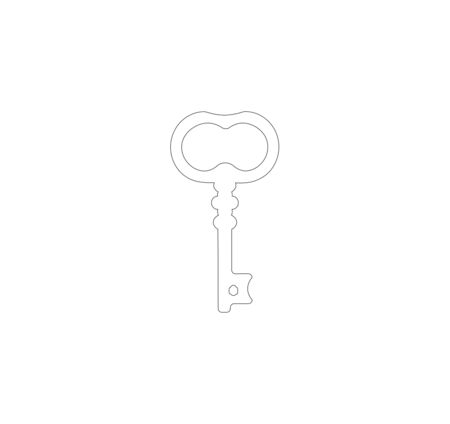 Outline vector icon - vintage key for a door lock close-upのイラスト素材