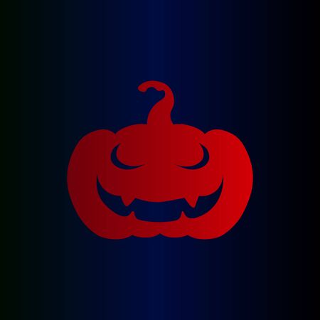 Scary Jack Pumpkin - Halloween Party. Halloween symbol - red pumpkin, close-up vector illustrationのイラスト素材