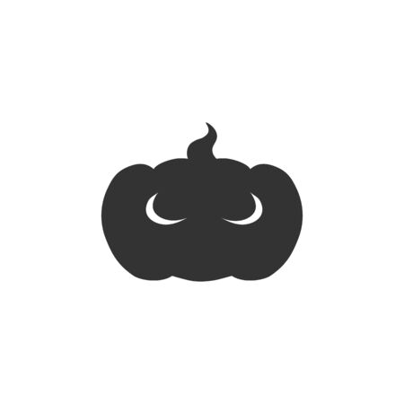 Stylish vector halloween pumpkin jack icon close-up. Scary Halloween - Happy Holiday. Pumpkin silhouette close-upのイラスト素材