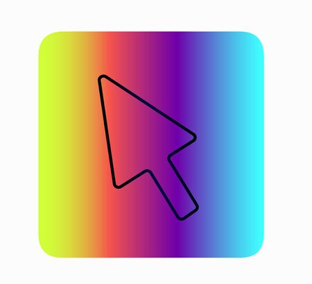Arrow icon, computer arrow. Neon flat left arrow button for web siteのイラスト素材