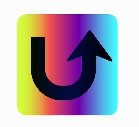Neon icon up arrow icon isolated. Button for web site pointer pointing downのイラスト素材