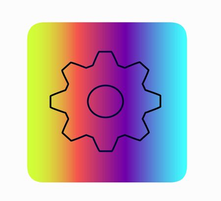 Neon gear icon icon, settings isolated. Vector button for web siteのイラスト素材