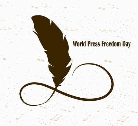 World Press Freedom Day. Vintage feather vector silhouetteの写真素材
