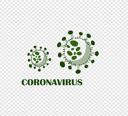 Coronavirus - flat vector icon on a transparent background. Icon flu, virusのイラスト素材