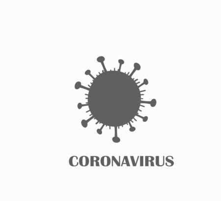 Coronavirus, COVID-19 icon Vector illustration flat. World pandemic 2020.  Coronavirus silhouette on isolated backgroundのイラスト素材