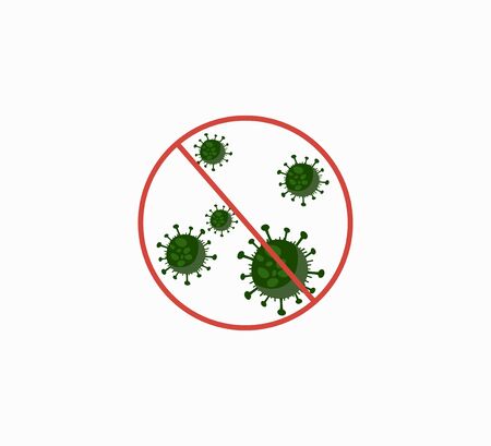 Vector illustration, flat design. No, the flu icon. Coronavirus Iconのイラスト素材