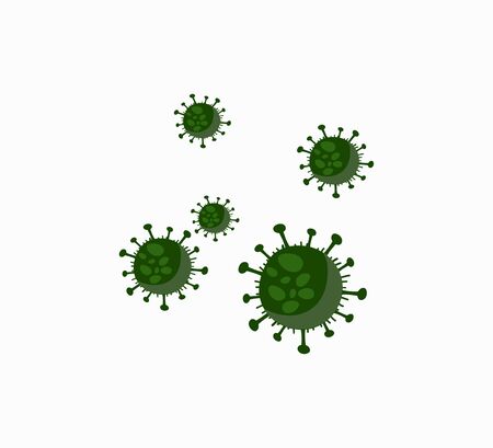 Green vector icon - coronavirus bacteria isolatedのイラスト素材
