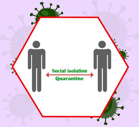 Social isolation and quarantine during the coronavirus pandemic - vector illustrationのイラスト素材