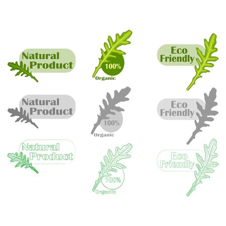 Natural, ecological product   design set isolatedのイラスト素材
