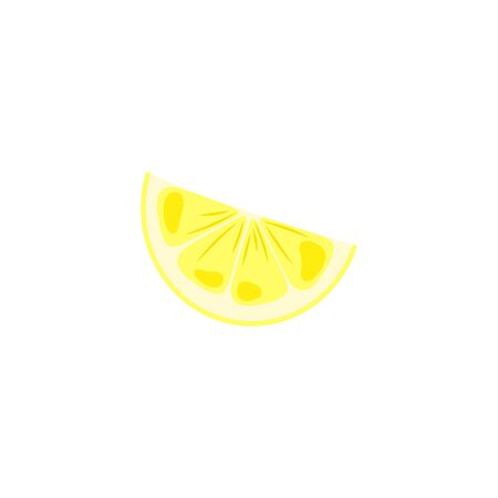 Lemon slice closeup isolated. Juicy ripe citrus.のイラスト素材