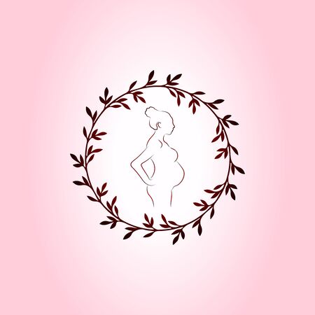 Vector illustration of a pregnant girl siduet - pregnancy and motherhood.のイラスト素材