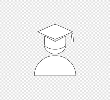 Education concept. Graduation icon on transparent backgroundのイラスト素材