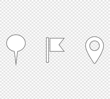 Map pins set vector set on a transparent background.のイラスト素材