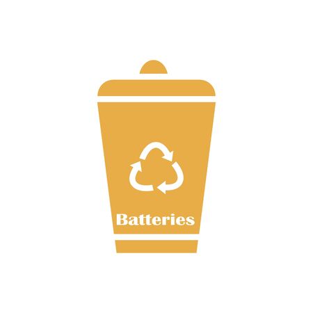 Battery waste sorting - material separation, sorting Zero wasteのイラスト素材