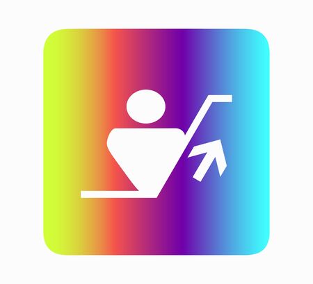 Flat vector icon neon storyteller design upstairs. Public places iconのイラスト素材
