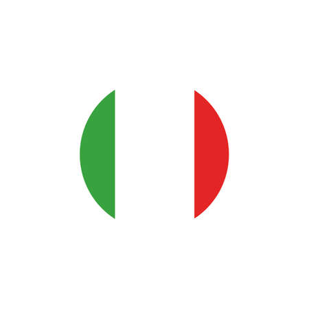 Italy flag on button isolated on whiteのイラスト素材
