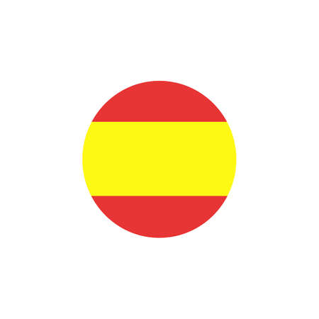 Spain flag button on white. Country symbol isolated flat designのイラスト素材