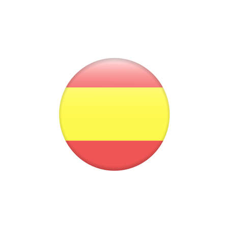 Round spain flag vector icon isolated, spain flag buttonのイラスト素材