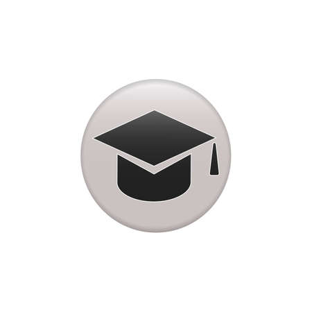 Black Graduation Cap with Degree Isolated on Whiteのイラスト素材