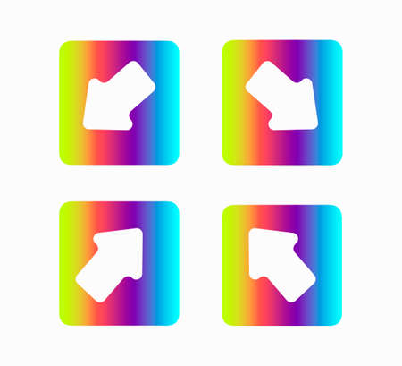 Arrows icons set. rainbow print design guides, arrows isolatedのイラスト素材