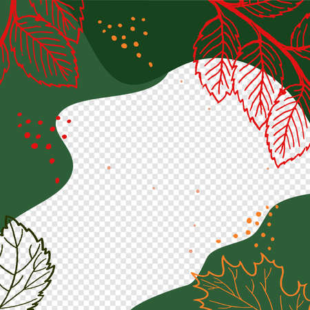 Trendy color palette, autumn vibe templates for posts and stories for your social media. Puzzle textured background content for social network. Cute and cozy fall colors. Vのイラスト素材