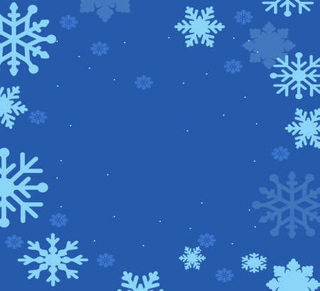 Snowflakes on blue sky - Christmas seamless backgroundのイラスト素材