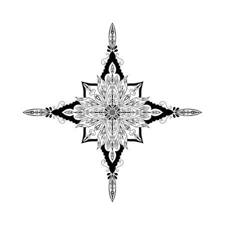 vintage decorative elements, hand drawing. sketch of a mandala, Mehmedi. beautiful ornament, oriental pattern.の写真素材