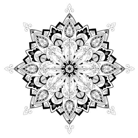 Detailed sketch of a mandala, Mehmedi. beautiful ornament, oriental pattern.の写真素材