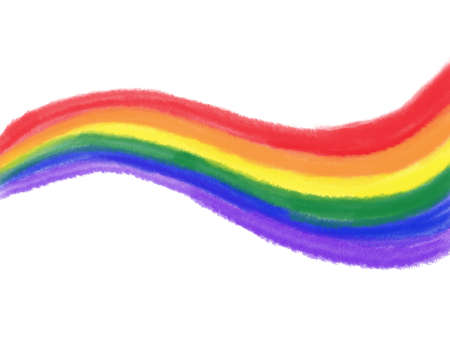 Rainbow pride flag LGBT - draw watercolor illustration. Lesbian, Gay, Bisexual and Transgender Rights.の写真素材