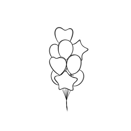 Set of helium balloons freehand. Holiday concept, happy birthday.helium balloon, holiday, surprise, birthdayの写真素材