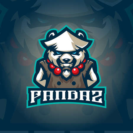 Panda mascot logo design vector with concept style for badge, emblem and tshirt printing.のイラスト素材