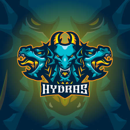 Hydra mascot logo design vector with concept style for badge, emblem and tshirt printing.のイラスト素材
