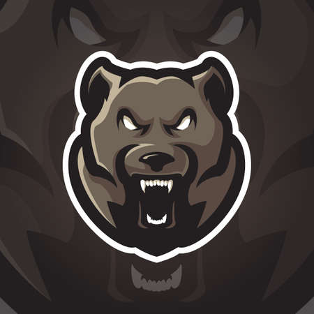 bear mascot logo design vector with concept style for badge, emblem and tshirt printing.