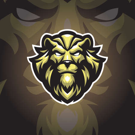 Lion mascot logo design vector with concept style for badge, emblem and tshirt printing.のイラスト素材