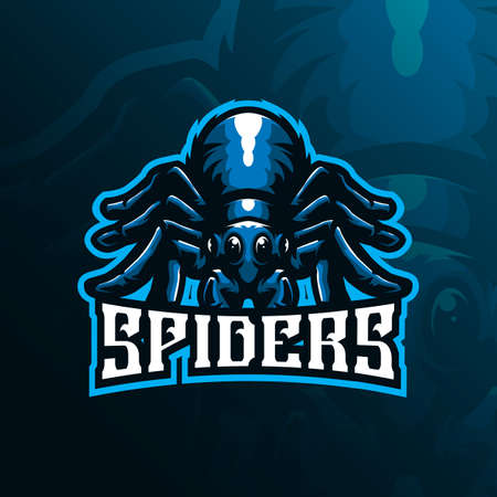 spider mascot design with modern illustration concept style for badge, emblem and t shirt printing. spider illustration for sport and esport team.のイラスト素材