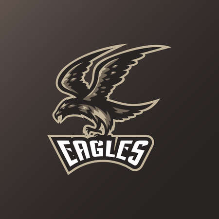 Eagle mascot logo design vector with modern illustration concept style for badge, emblem and t shirt...