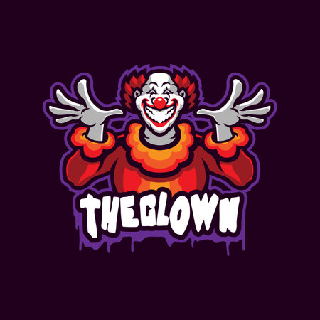 Clown mascot logo design vector with modern illustration concept style for badge, emblem and t shirt printing. Smart clown illustration.のイラスト素材