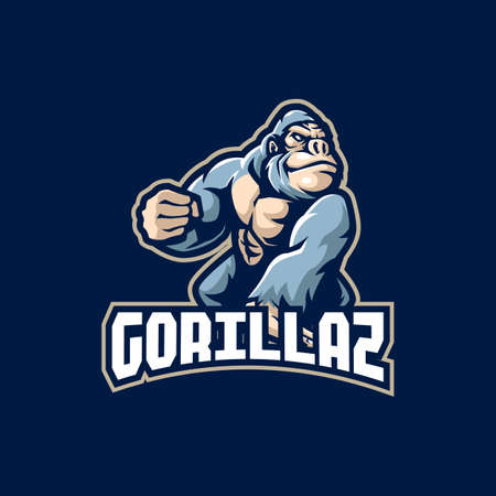 Gorilla mascot design vector with modern illustration concept style for badge, emblem and t shirt printing. Gorilla illustration.のイラスト素材
