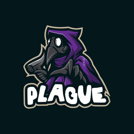 Plague mascot logo design vector with modern illustration concept style for badge, emblem and t shirt printing. Plague illustration.のイラスト素材