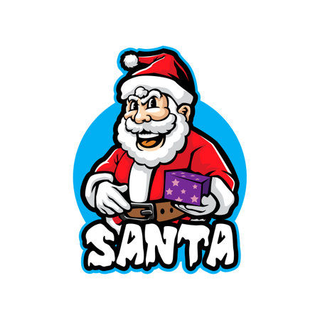 Santa mascot logo design vector with modern illustration concept style for badge, emblem and t shirt printing. Smart santa illustration for christmas.のイラスト素材