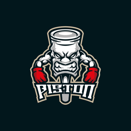 Piston mascot logo design vector with modern illustration concept style for badge, emblem and t shirt printing. Angry piston illustration.のイラスト素材